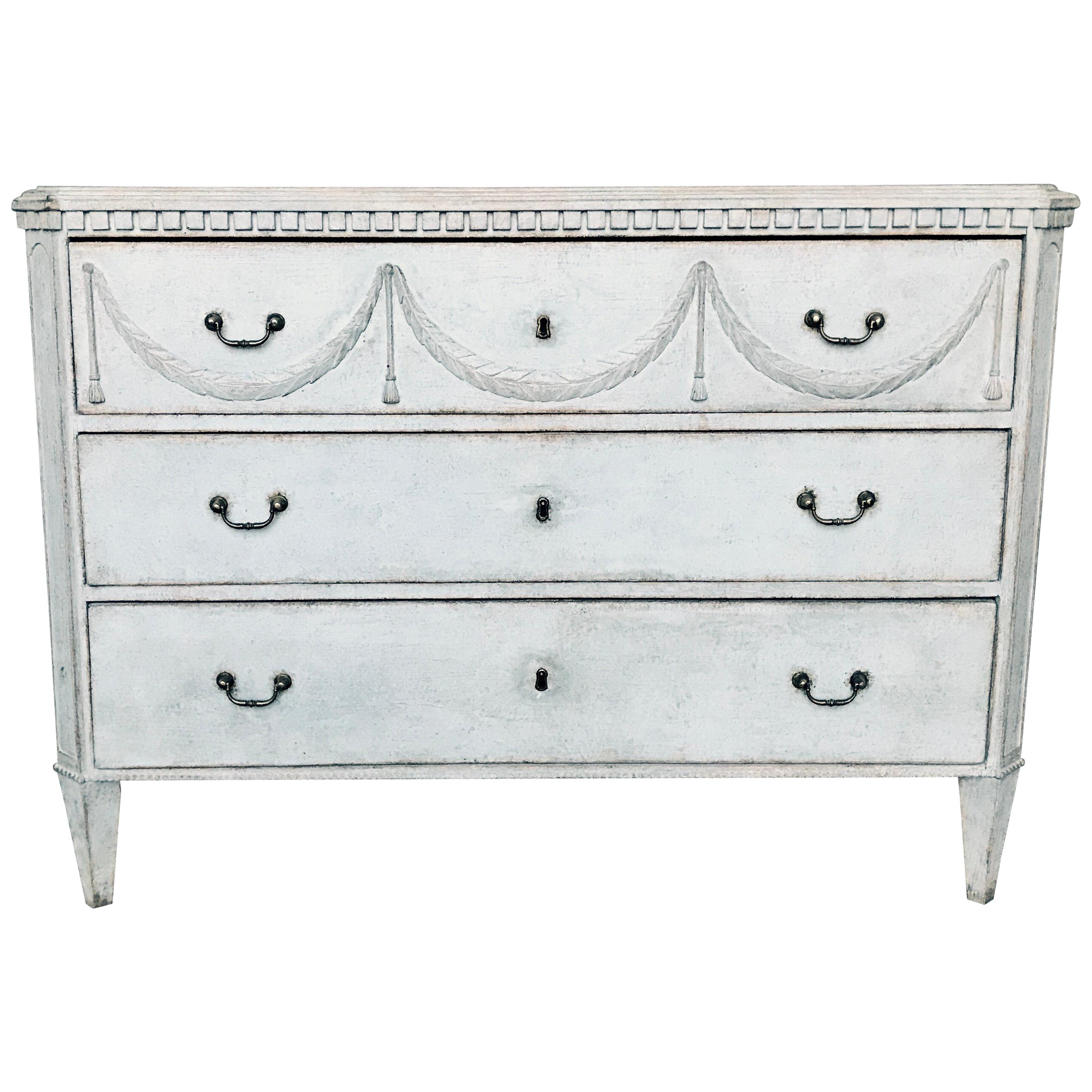 Antique Gustavian Style Chest of Drawers, 1860s For Sale