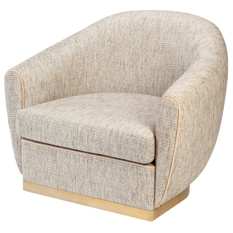 Grace Armchair in Upholstery and Brass For Sale at 1stDibs