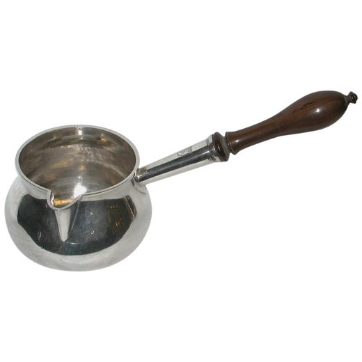 George 111 Silver Brandy Saucepan with Fruitwood Handle, 1777