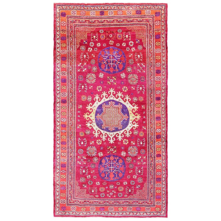Vintage Silk Khotan Rug 1