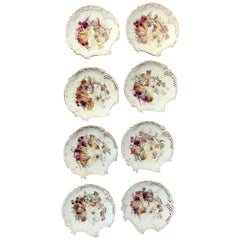 Eight Royal Worcester Aesthetic Cabinet Plates with Spider Web Decoration