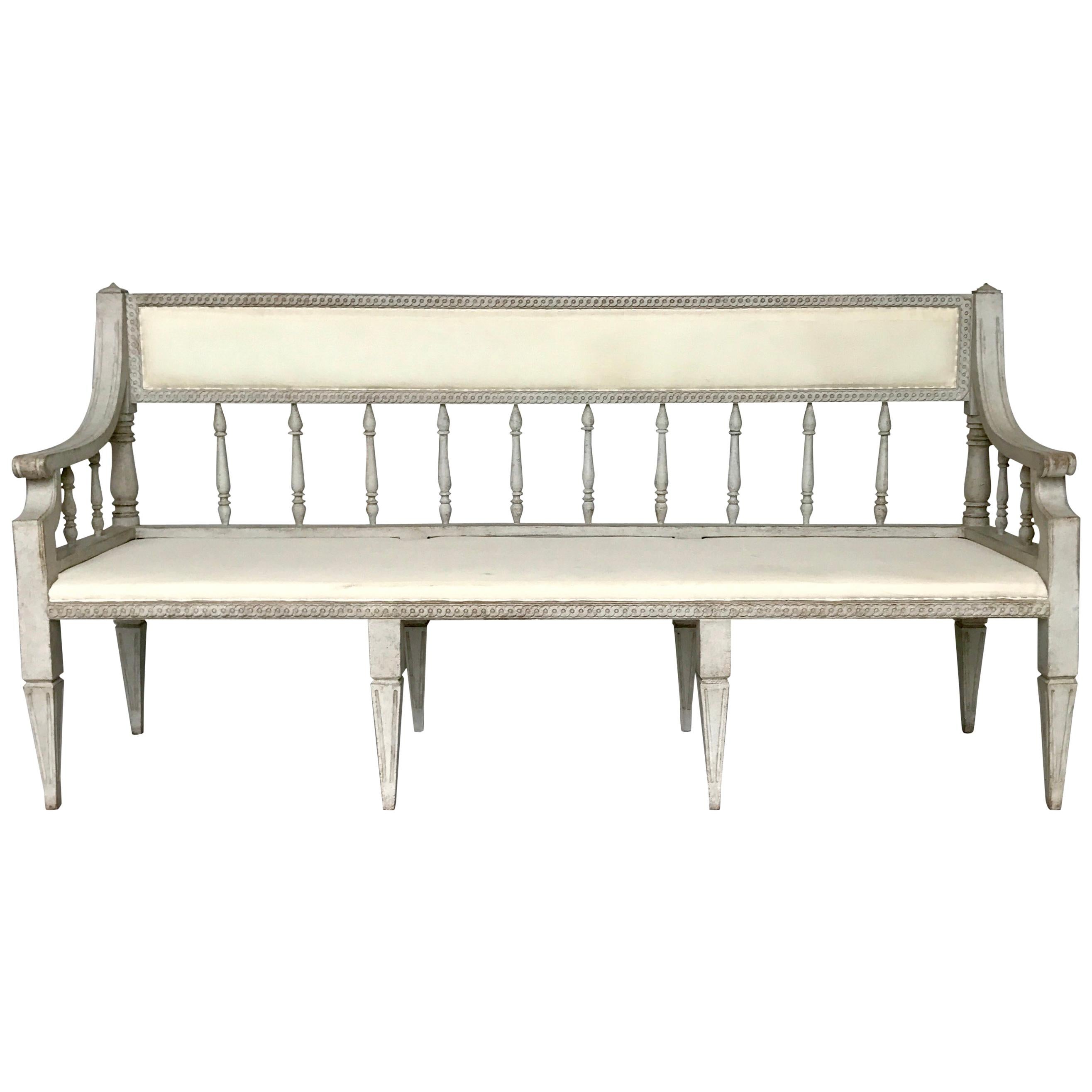 Antique Gustavian Style Three-Seat Sofa, circa 1890 For Sale