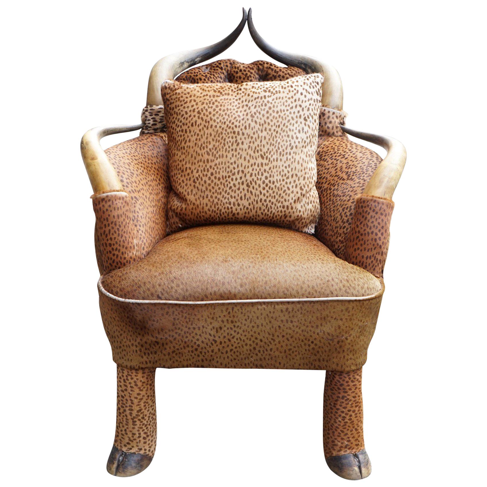 Period Horn and Hoof Hide Upholstered Chair