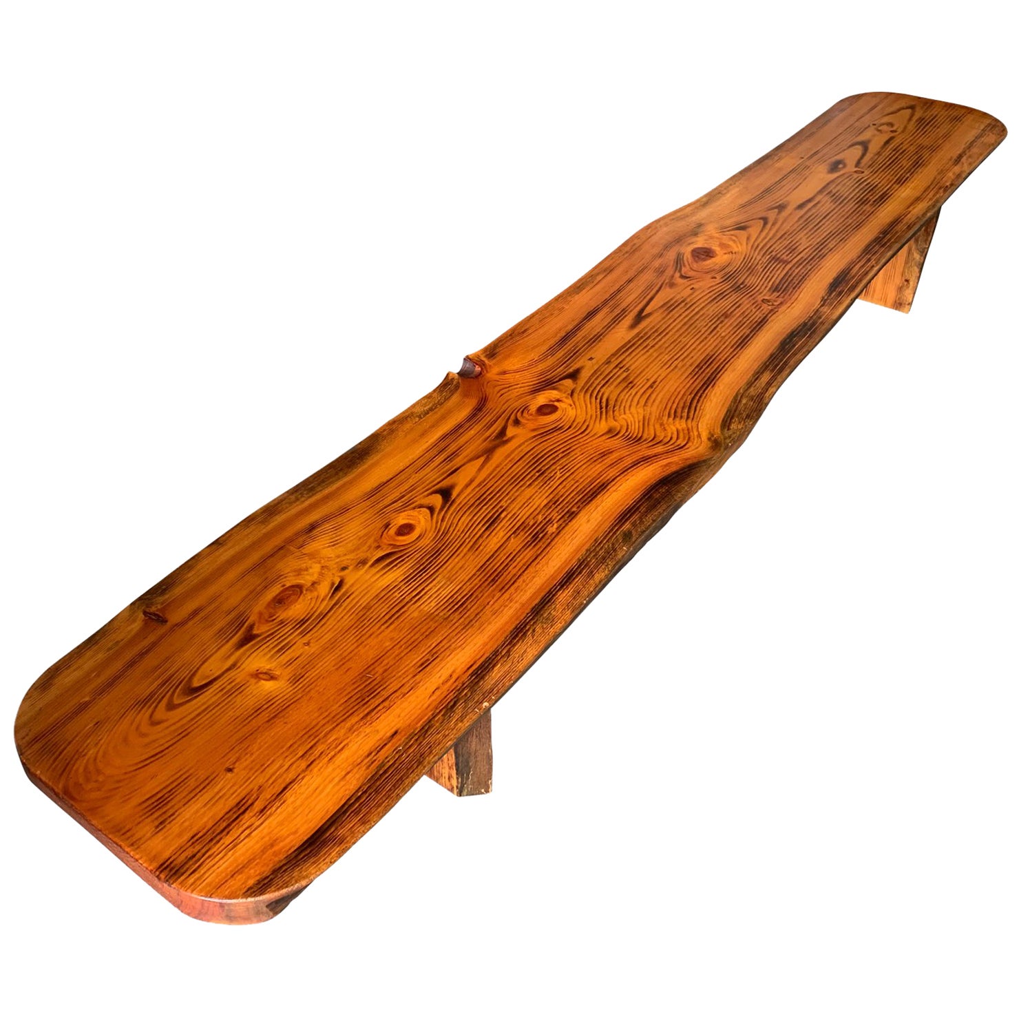 Mexican Live Edge Bench in Solid Rosewood For Sale at 1stDibs