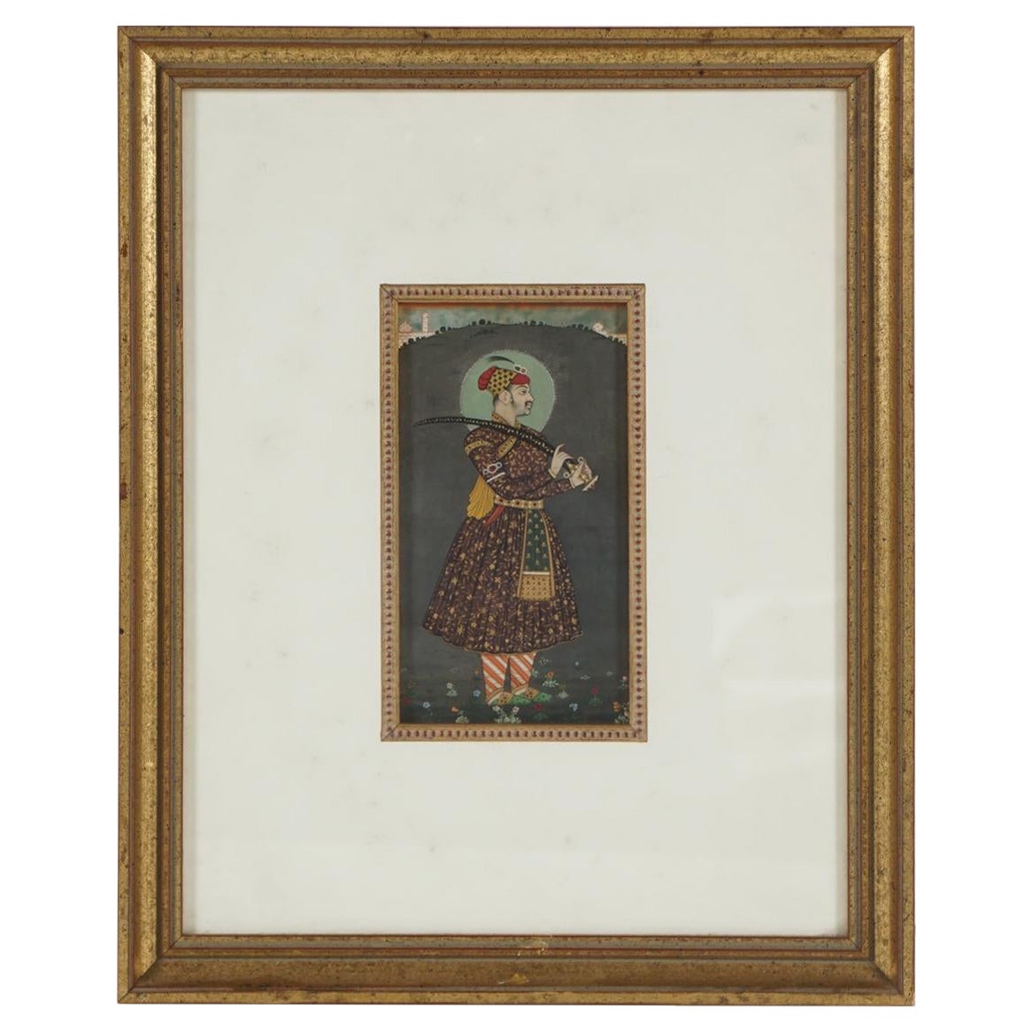  Peinture moghol de la fin du 18e siècle représentant l'empereur Shah Jahan en vente