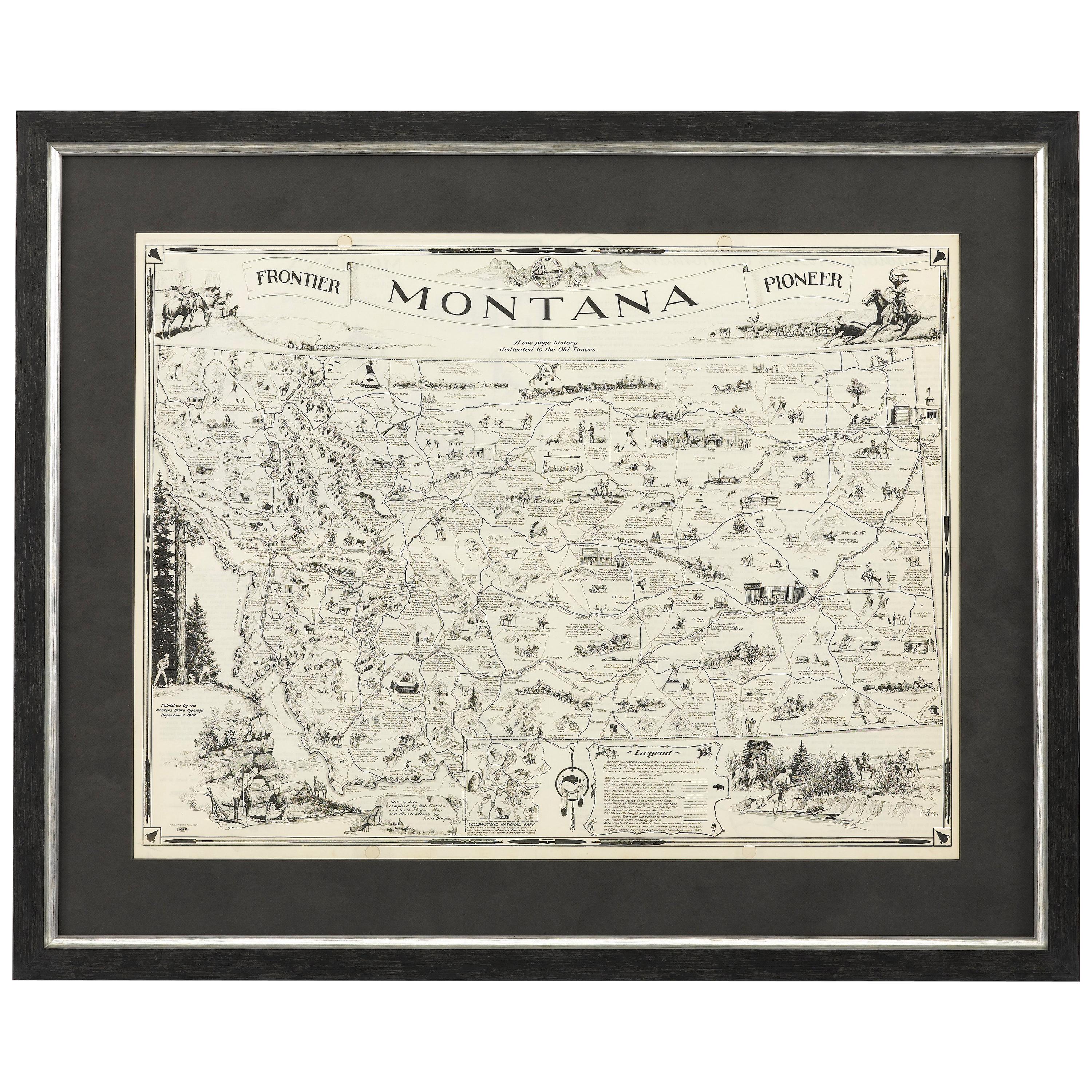1937 Pictorial Map of Montana by Irvin Shope