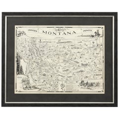 Vintage 1937 Pictorial Map of Montana by Irvin Shope