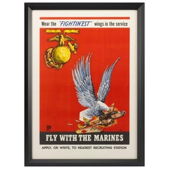 Vintage Fly with the Marines World War II Recruitment Poster