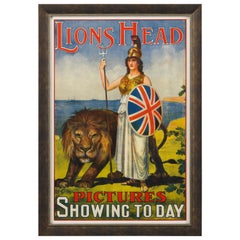 Lions Head Pictures Antique Cinematic Poster, circa 1911