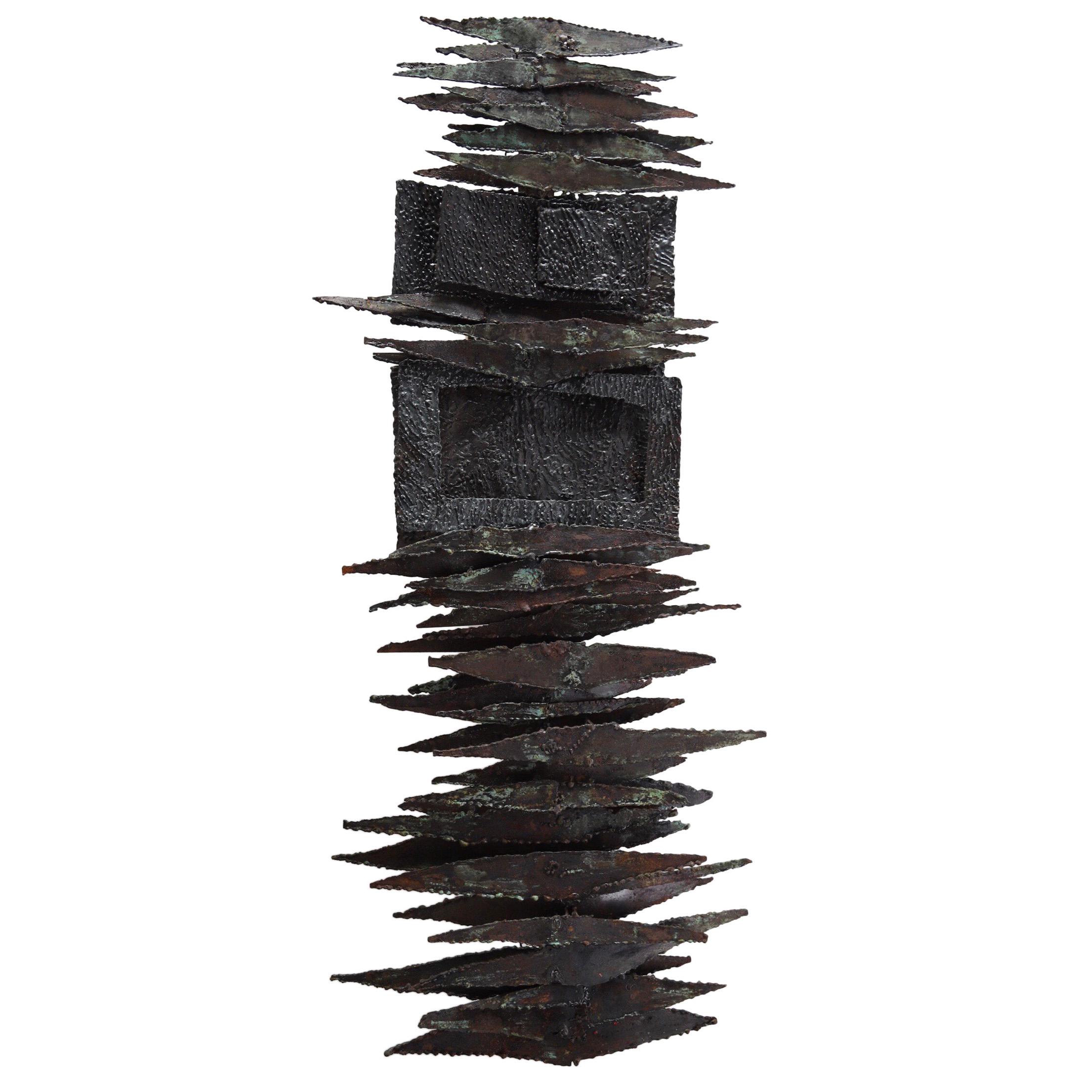 Brutalist Steel Wall Sculpture
