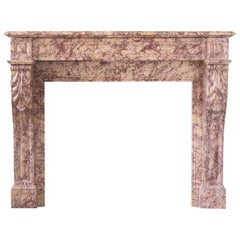 Louis XVI Style Pink Brocatello Fireplace