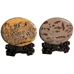 Vintage Extraordinary Pair of Natural Viewing Stones, Collectors Delight