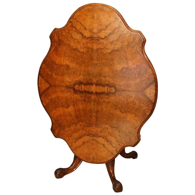 19th Century English Walnut Center Table For Sale