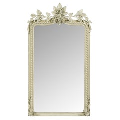 19th Century French Louis Philippe Mirror in Antique White