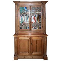 English 19th Century Pine Library Bookcase 2