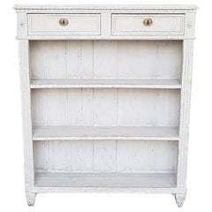 Antique Gustavian Style Open Bookcase Cabinet, Mid-19th Century