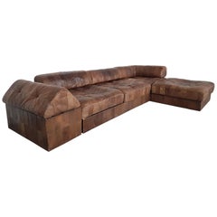 De Sede Ds 88 Patchwork Leather Brown Modular Sofa