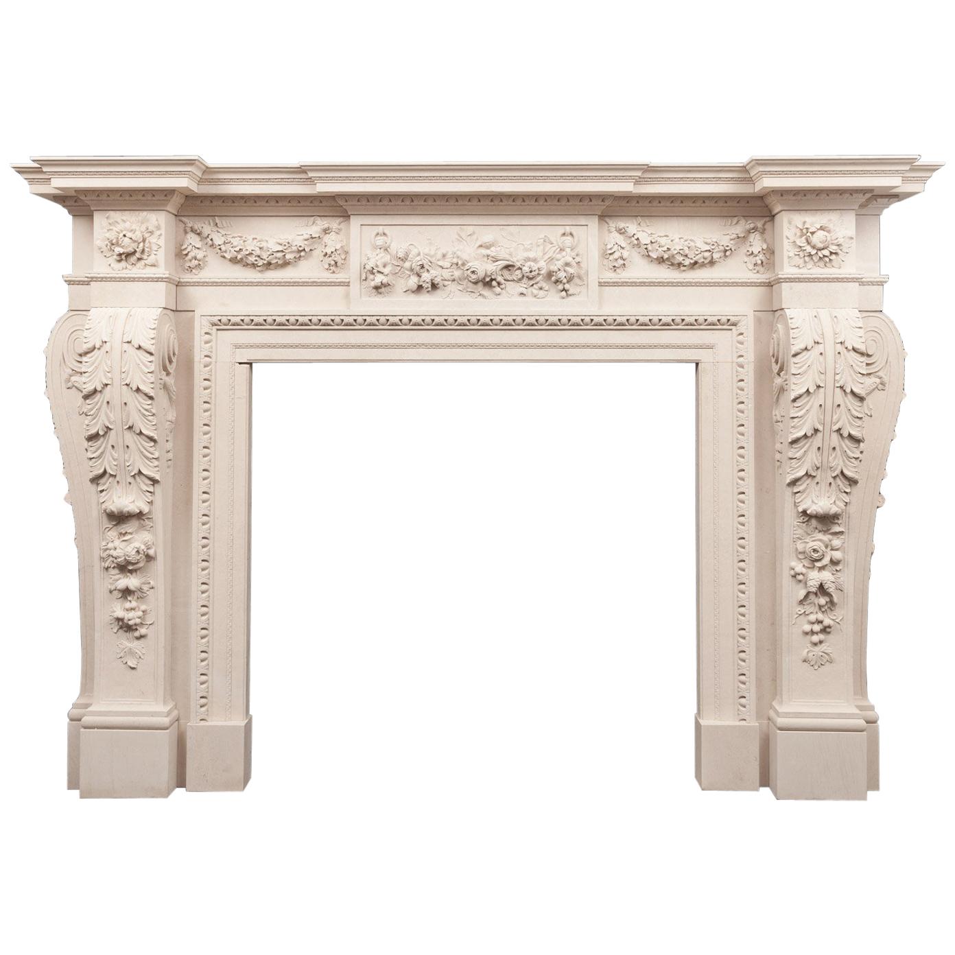 Ryan & Smith Magnificent Stone Fireplace For Sale
