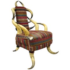 Early 20th Century Steer Horn Parlor Chair