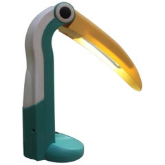 Toucan Green & Yellow Plastic Table Lamp by H.T Huang
