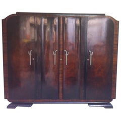 1940s  Art Deco Walnut Wardrobe