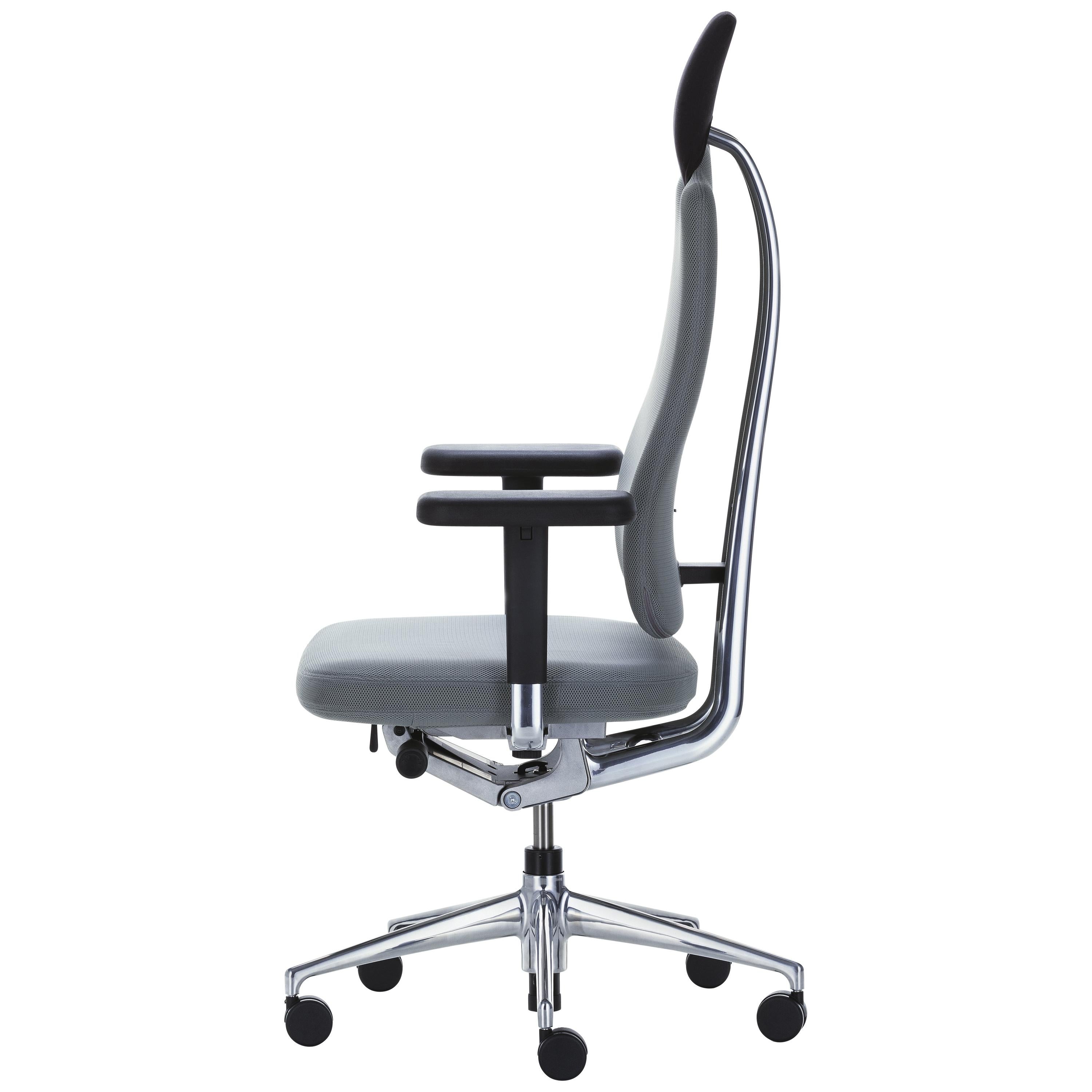 Vitra Headline Office Chair in Grey with Armrest by Mario & Claudio Bellini