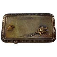 Whiting Sterling Silver Mixed Metals Business Card Case Japanesque Fish Figural