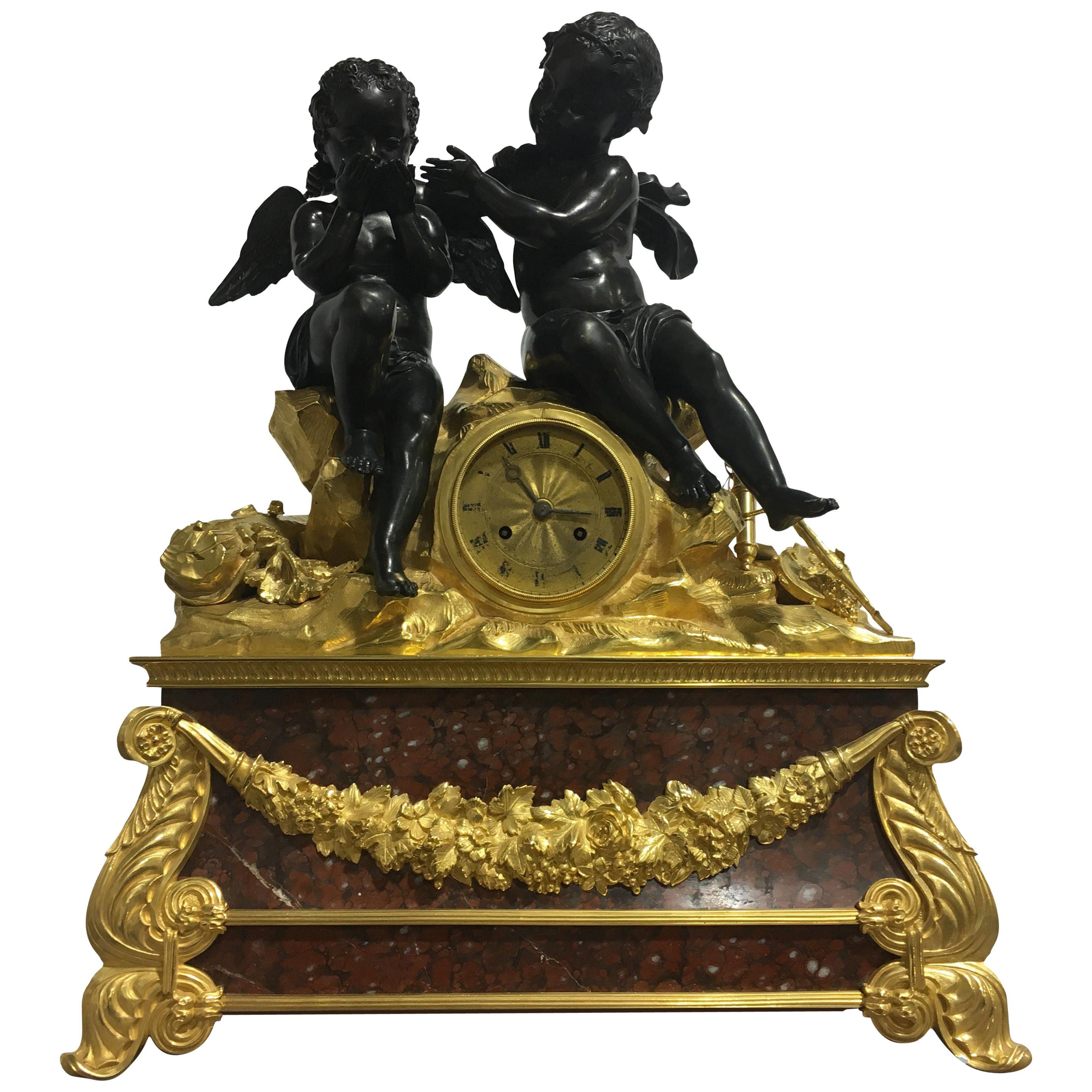 Large Napoleon III Mantel Clock