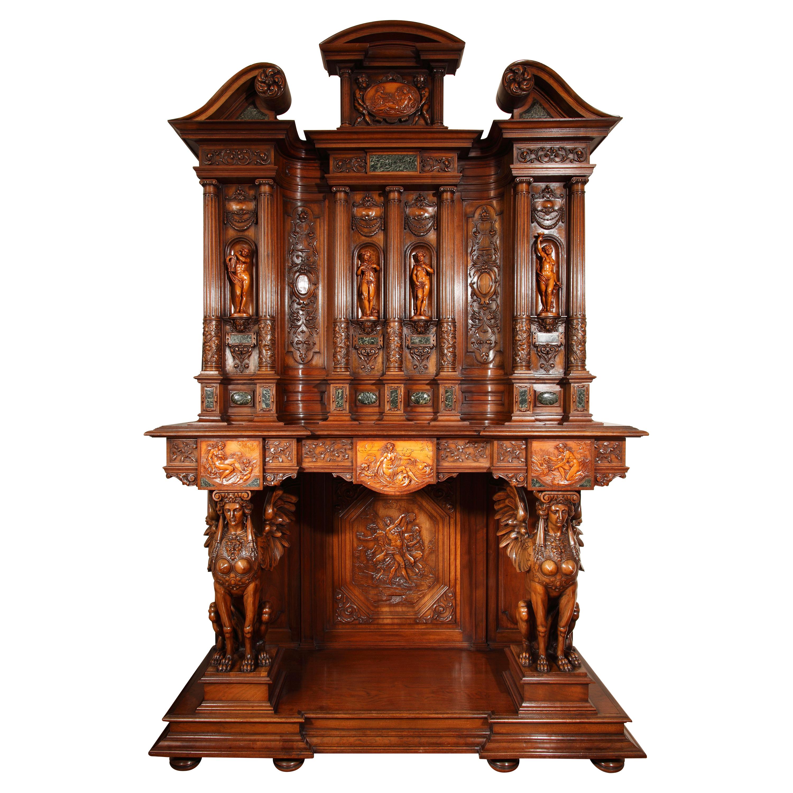 Cabinet "Four Seasons" de style Renaissance par M. Lerolle, France, vers 1890 en vente