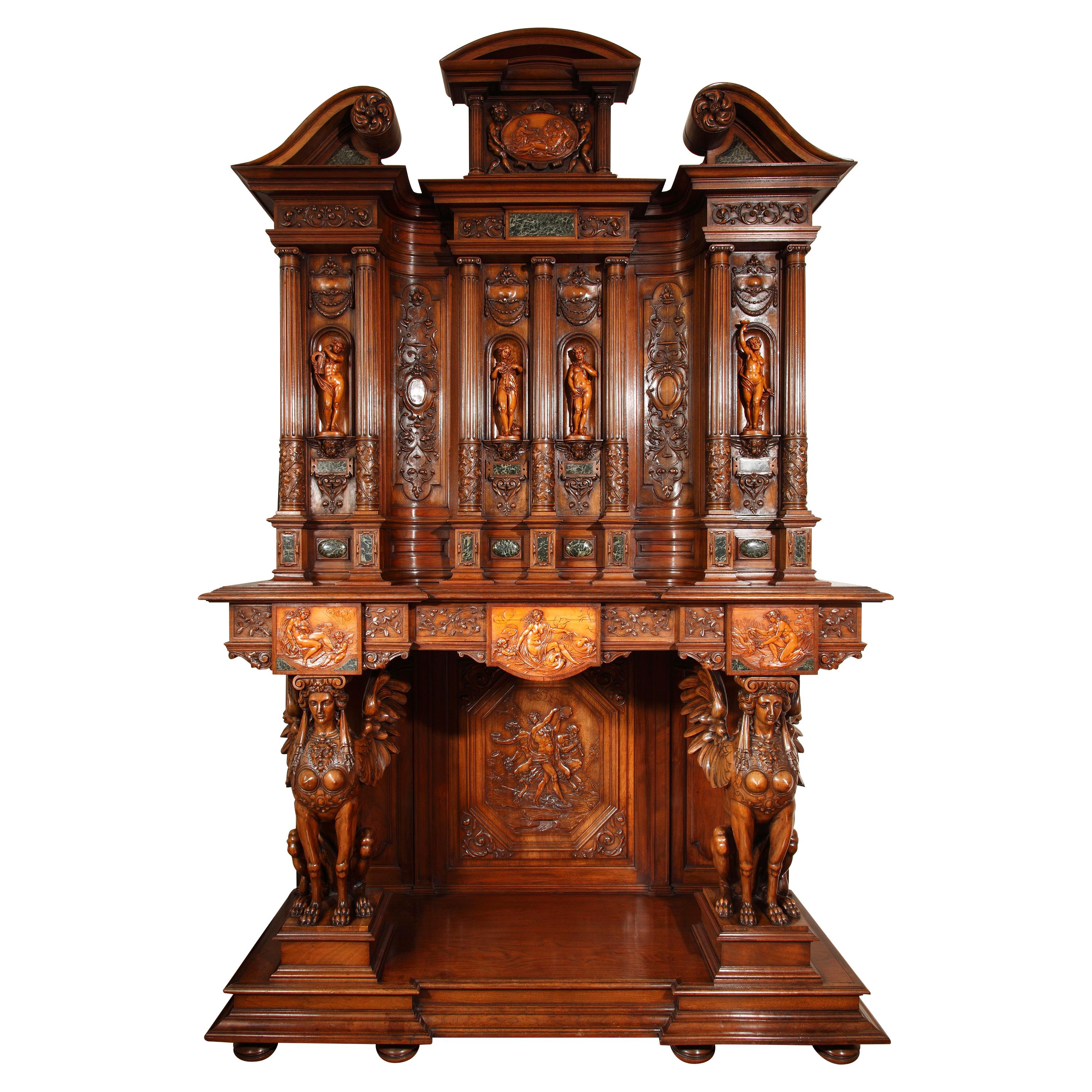 Renaissance Style "Four Seasons" Cabinet by M. Lerolle, France, Circa 1890