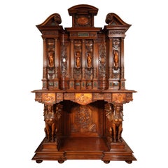 Renaissance Style "Four Seasons" Cabinet by M. Lerolle, France, Circa 1890