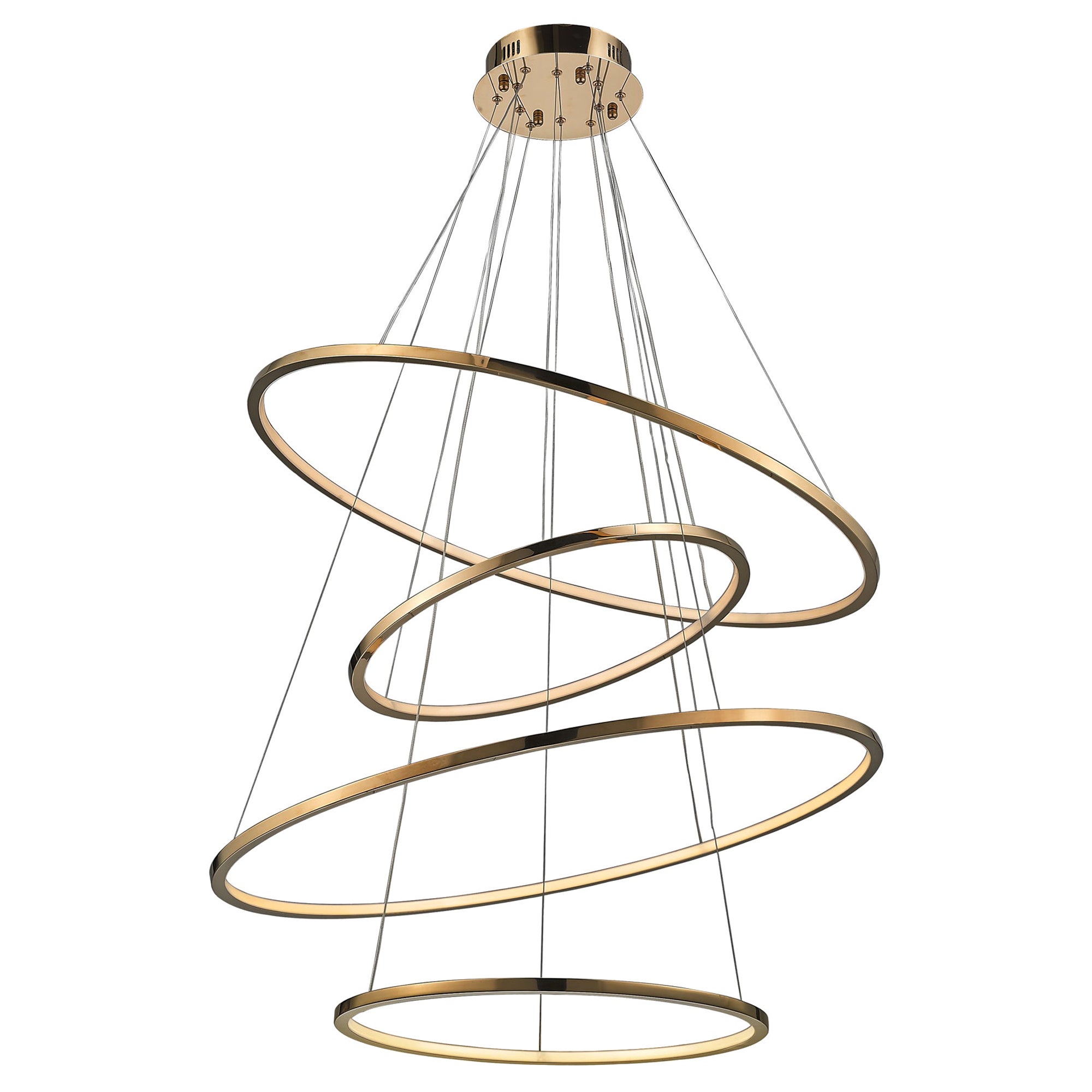 LED Swirl Six Ring Chandelier Pendant Light Contemporary For Sale at