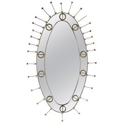 Italian Mid Century Full Length Brass Mirror