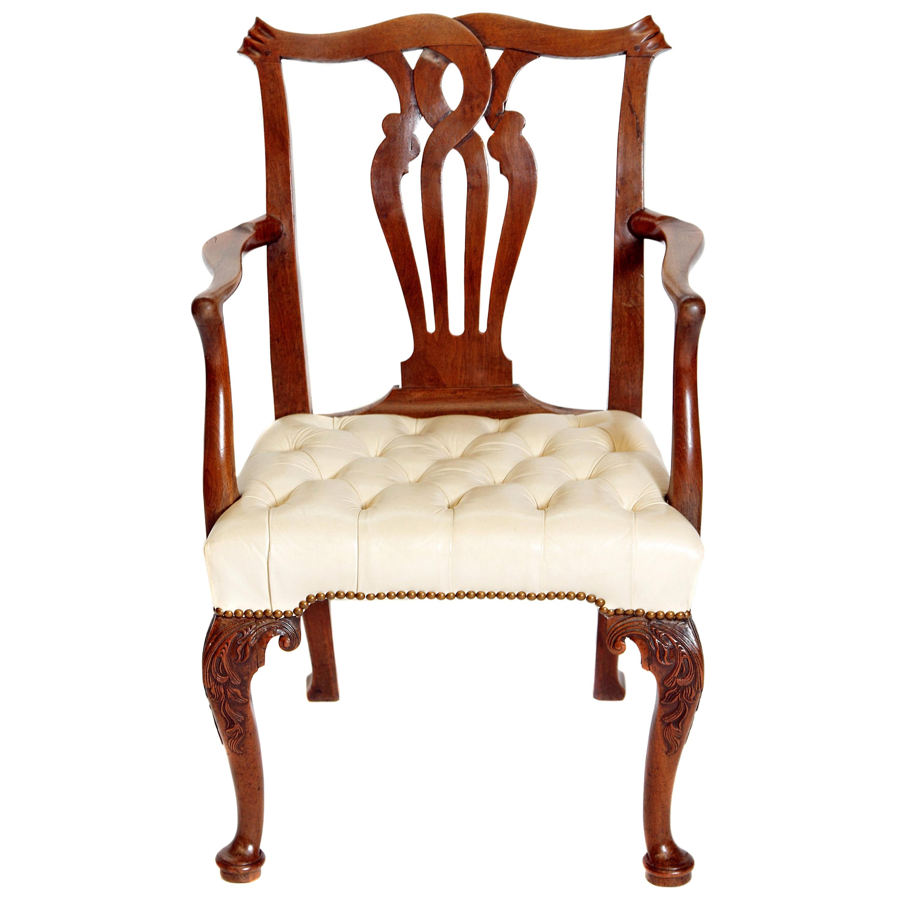 Chippendale-Mahagoni-Sessel aus dem 18. Jahrhundert