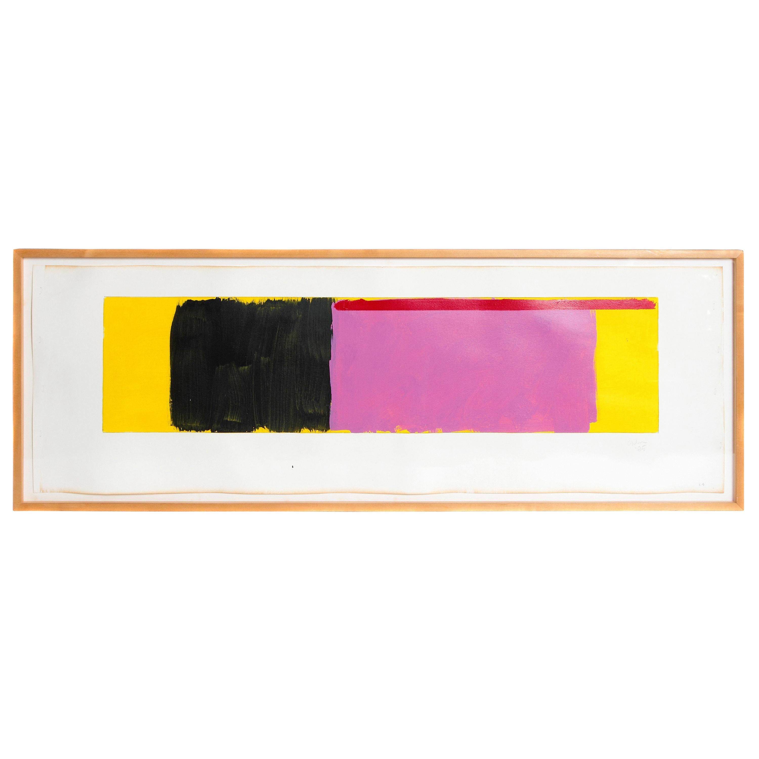 Huile minimaliste sur papier de Doug Ohlson, 1936-2010, Américain