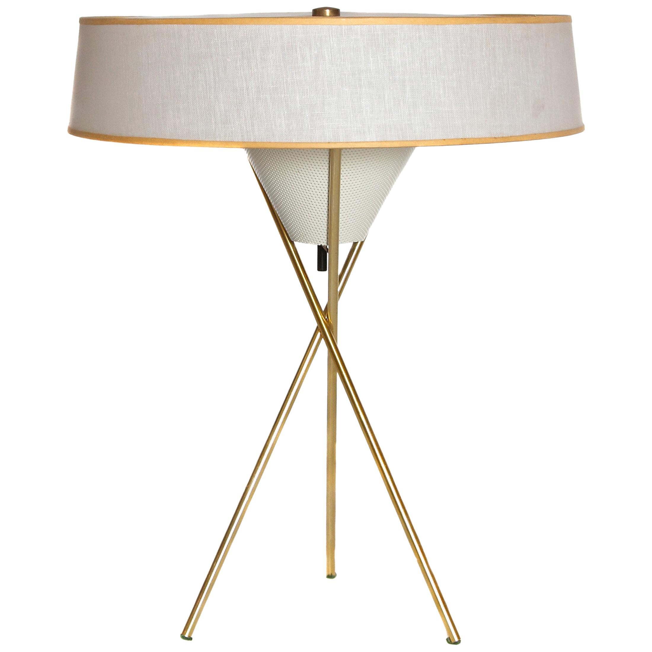 Mid-Century Modern Tripod Table Lamp by Gerald Thurston for Lightolier