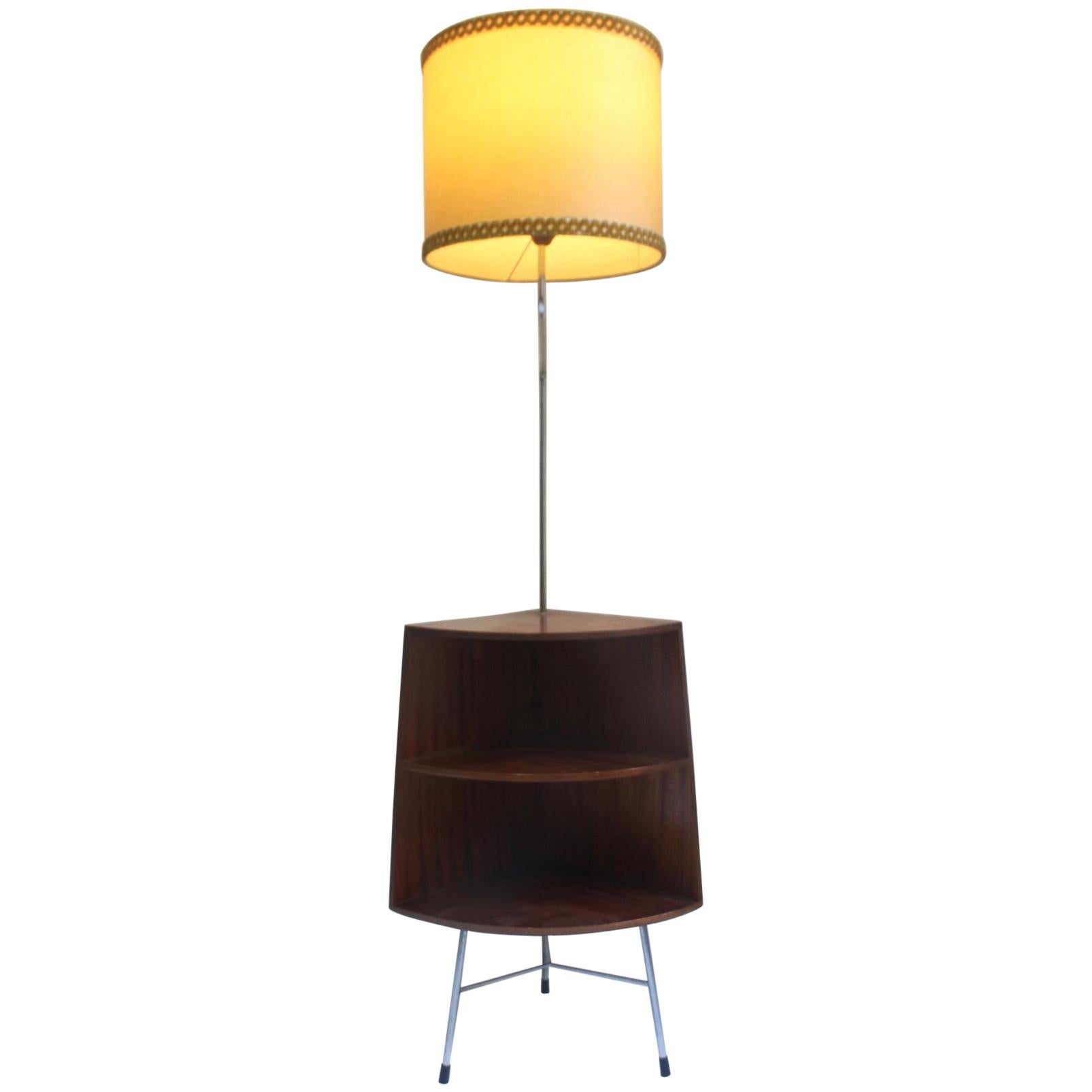 Midcentury Floor Lamp & Corner Table , 1960s For Sale