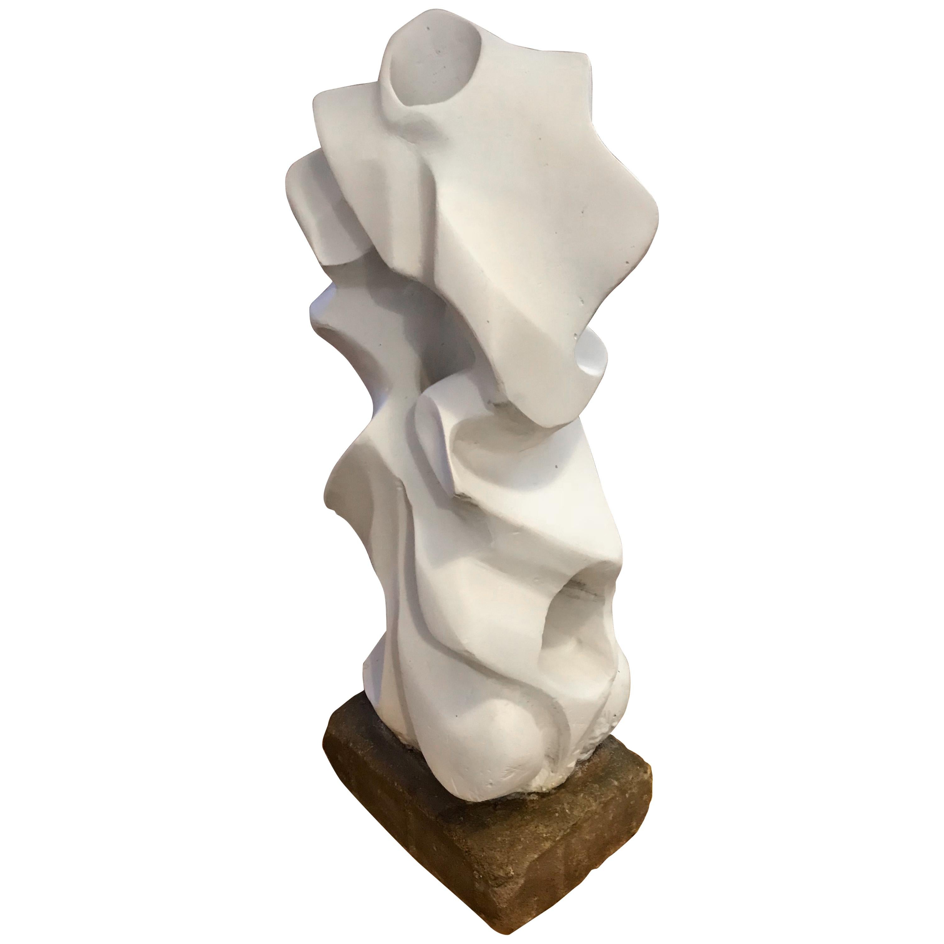 Intricate Plaster Abstract Midcentury Sculpture