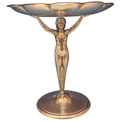 Reed & Barton Sterling Silver Compote Raised with 3-D Mermaid Figural