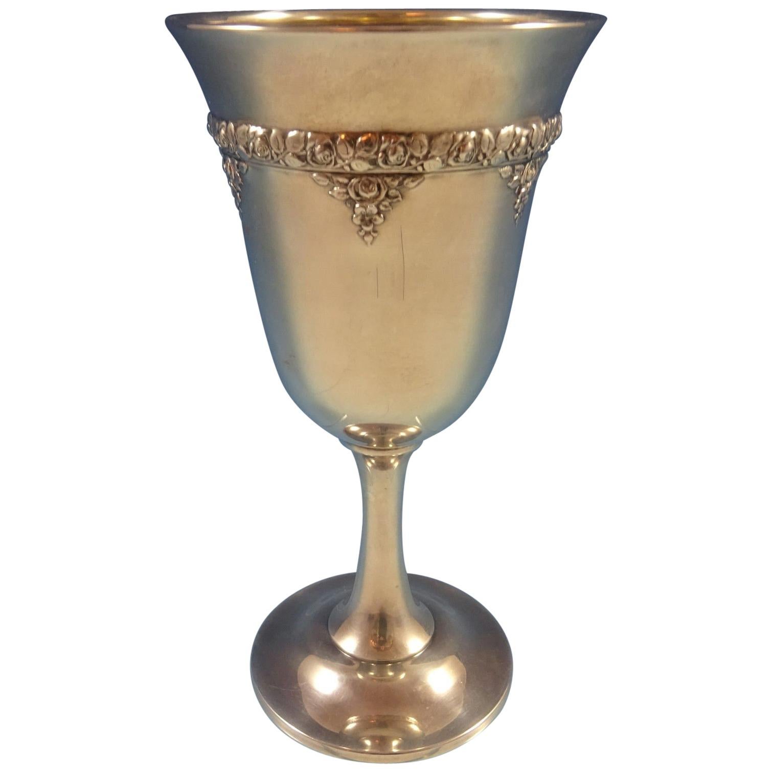 Normandie by Wallace Sterling Silver Goblet Gold Washed #116