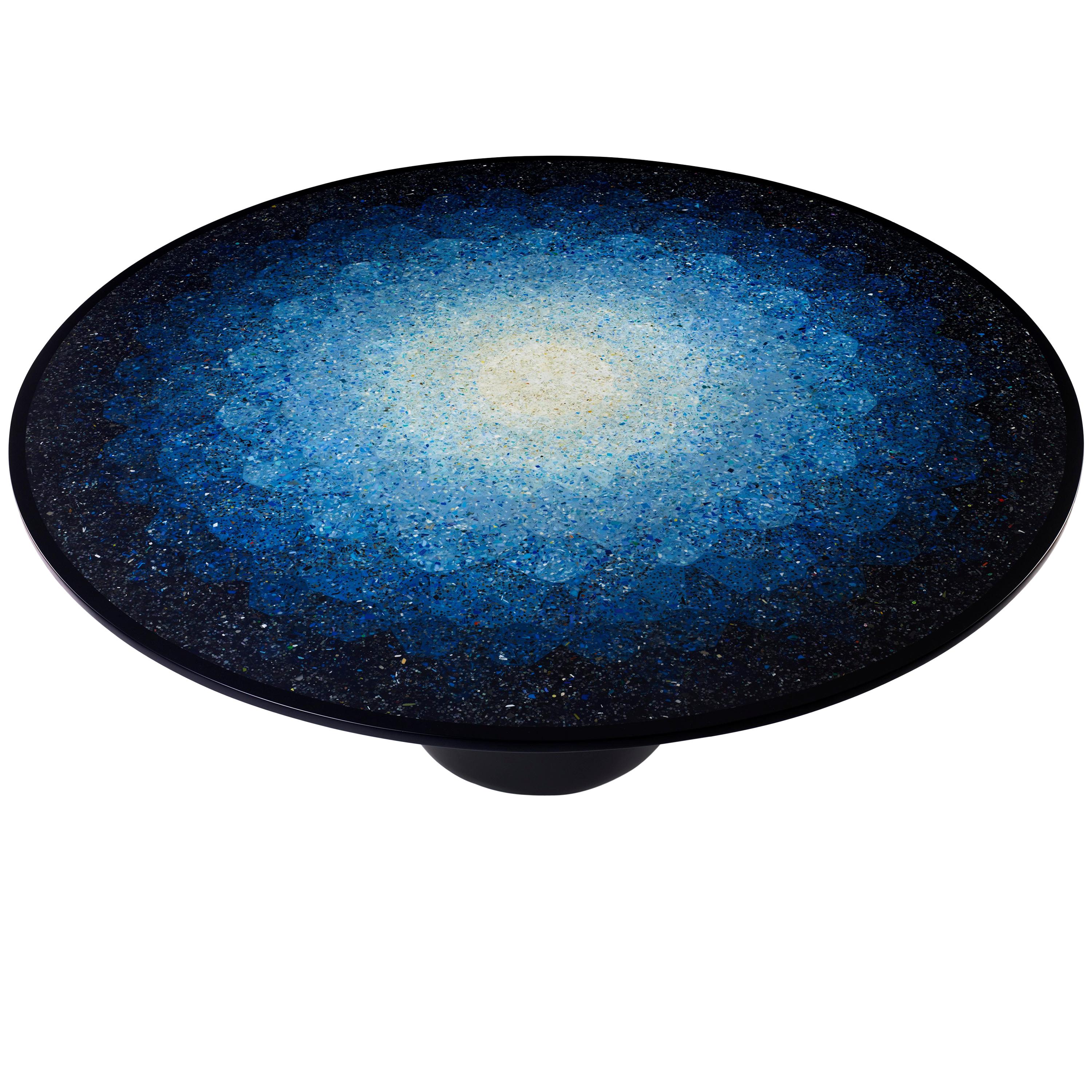 Gyro, Round Mosaic Table in Recycled Ocean Plastic Terrazzo by Brodie Neill For Sale