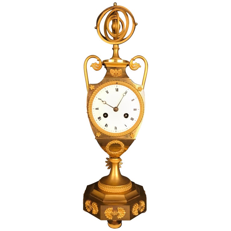 Einzigartige Empire Bronze Uhr, Pendel, feuervergoldeten, um 1810 1