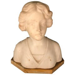 Art Nouveau Bust of a Young Lady Sculpture 1900 Latour