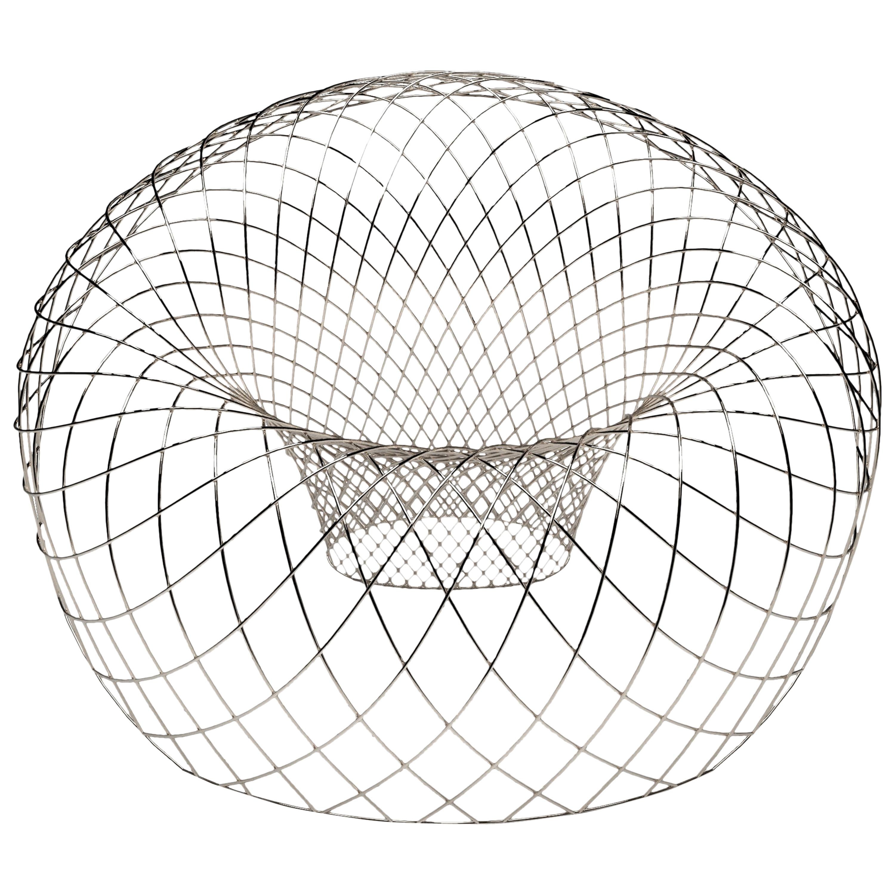 Reverb Wire Chair, Sculptural Stainless Steel Wireframe Chair by Brodie Neill im Angebot