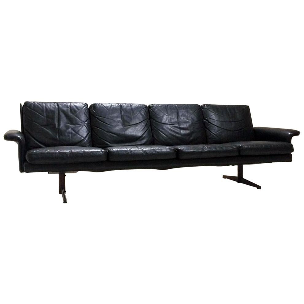 Midcentury Danish Leather 3-piece Lounge Suite by Komfort designed HW Klein 60s