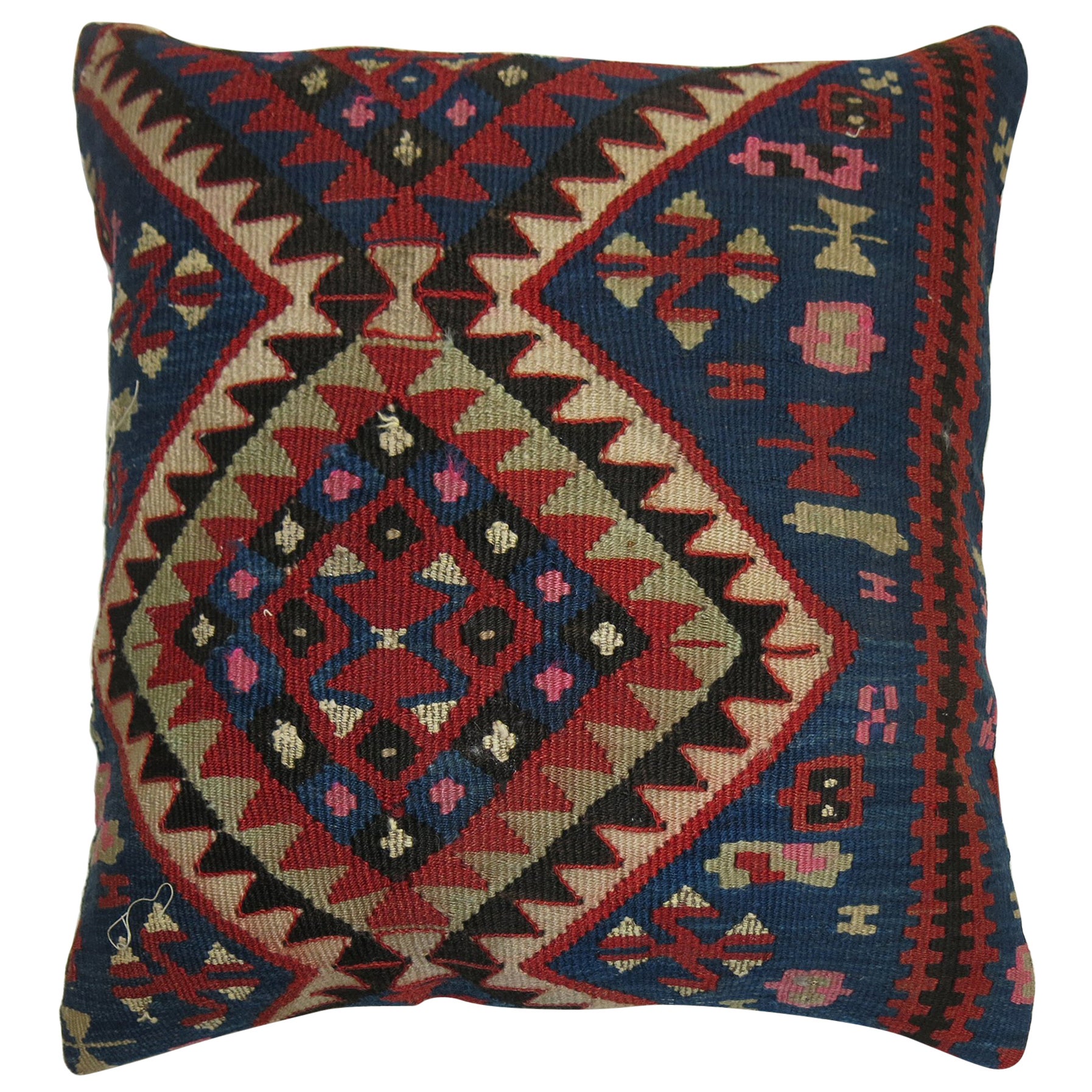 Antique Persian Ghashghaei Pillow Poshti Cushion, Floor Pillow, Floor
