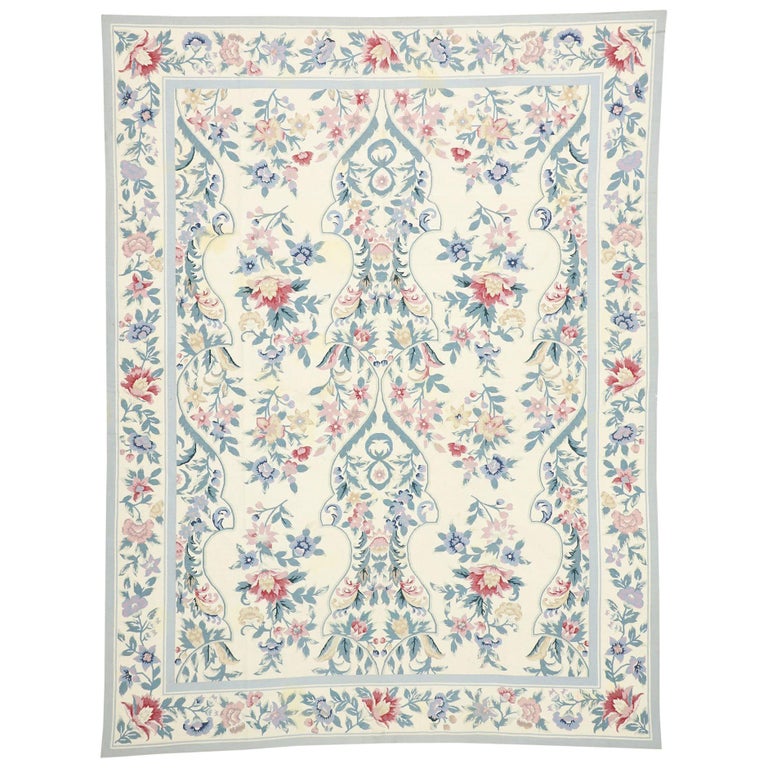 Vintage Aubusson Style Needlepoint Chinese Rug For Sale at 1stdibs