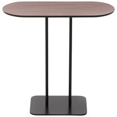 Contemporary Modern Mahogany Cocktail Table with Iron Base