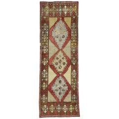 Vintage Turkish Oushak Hallway Runner