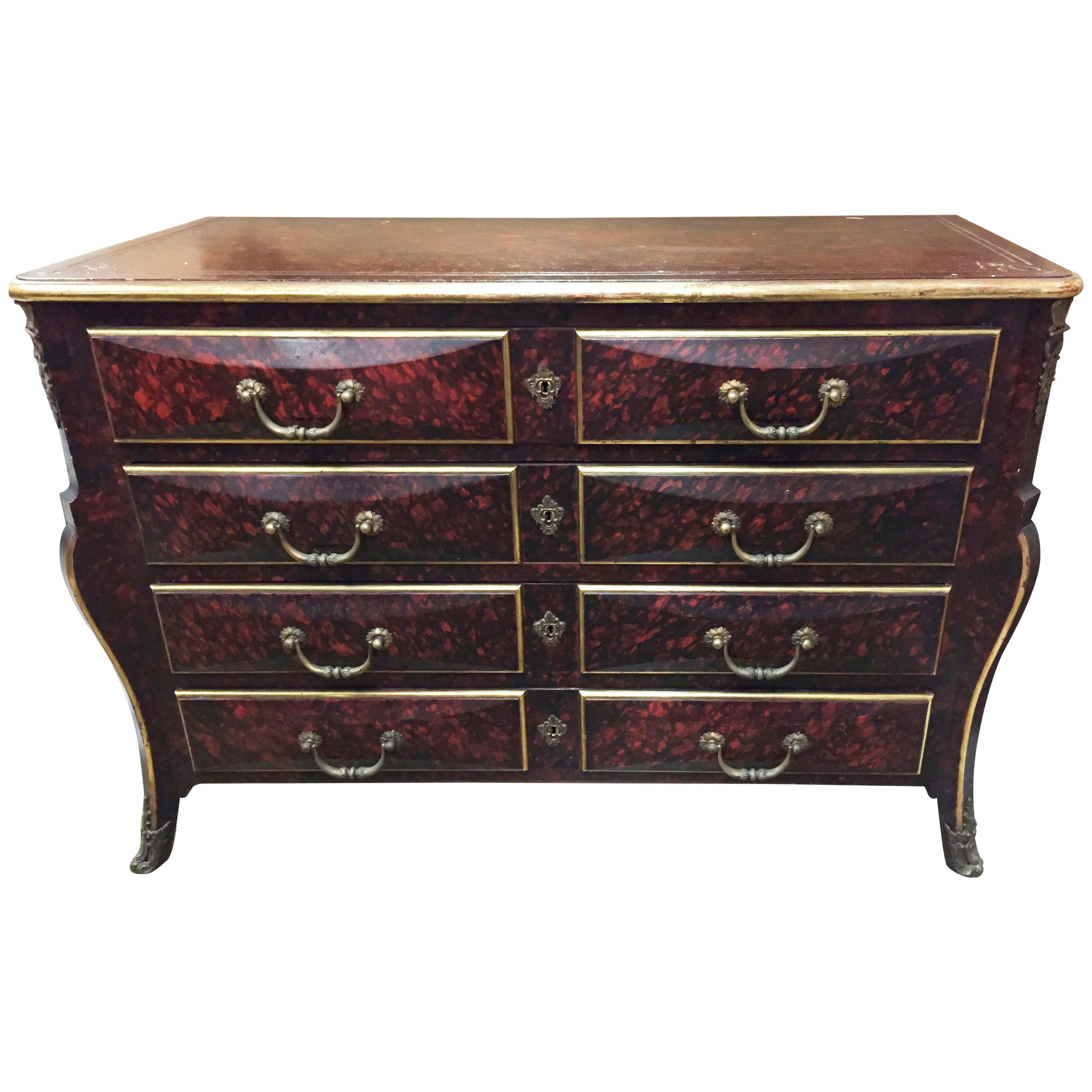 French Faux Tortoise-Shell Commode, Attributed to Jensen